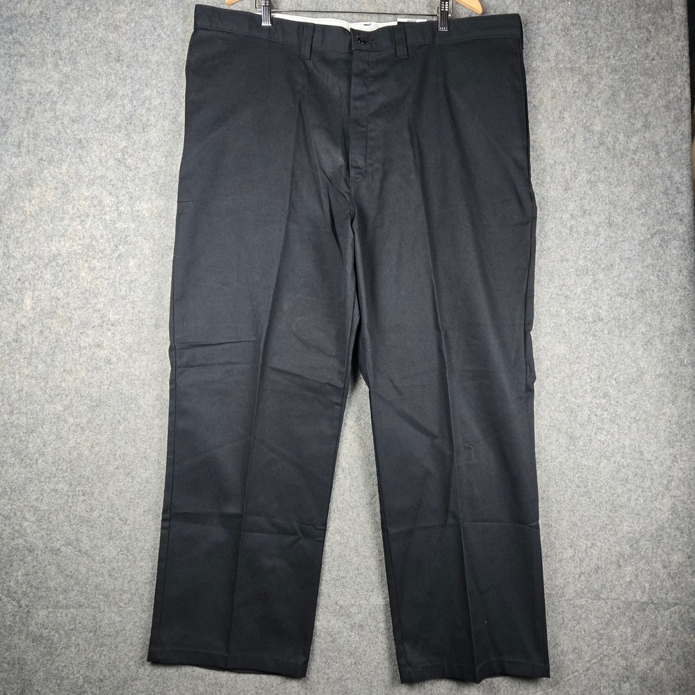 Dickies Work Pants Mens 44x30 Black Straight Leg Twill Chino Workwear LP812BK